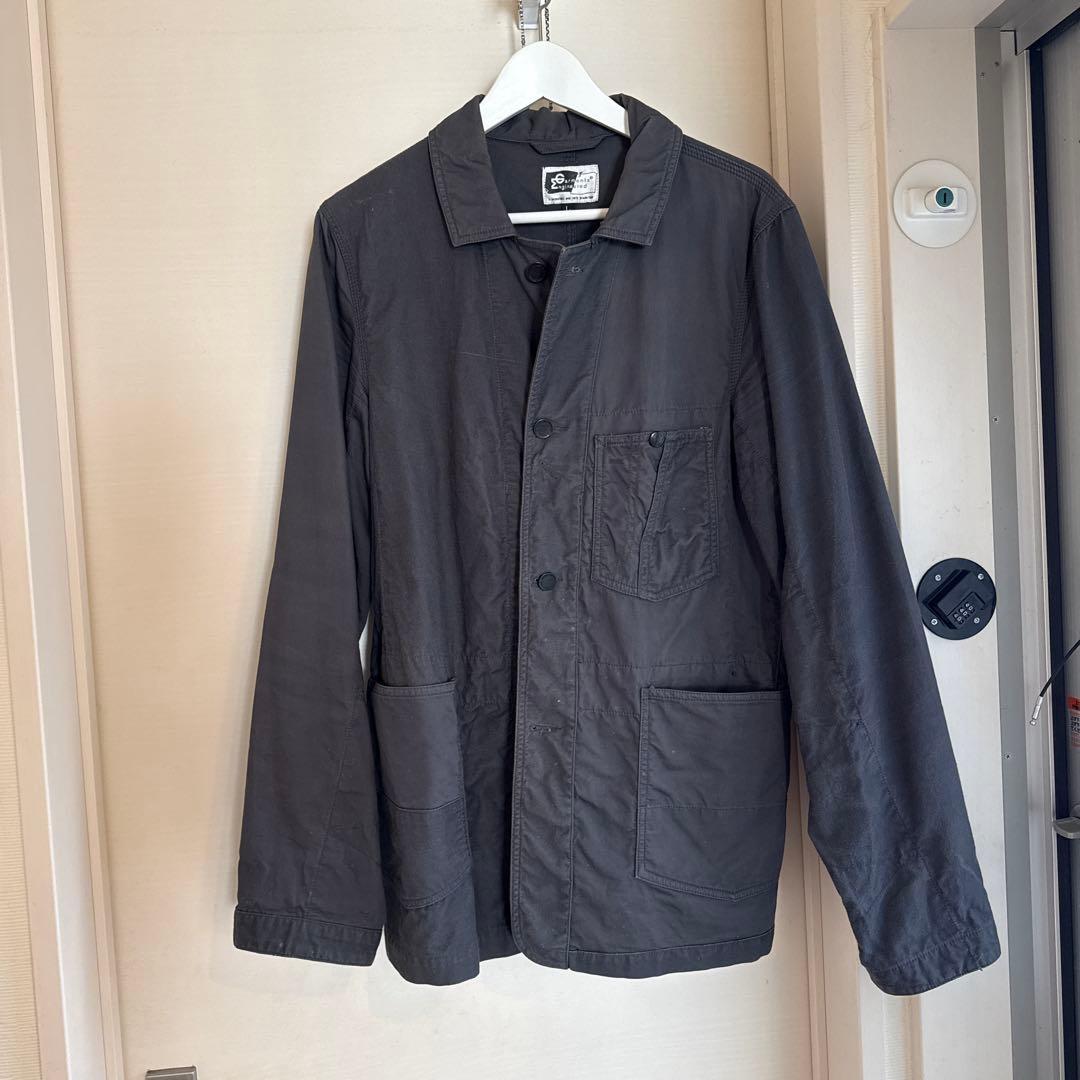 グレー ボタン付きカバーオール Lサイズ