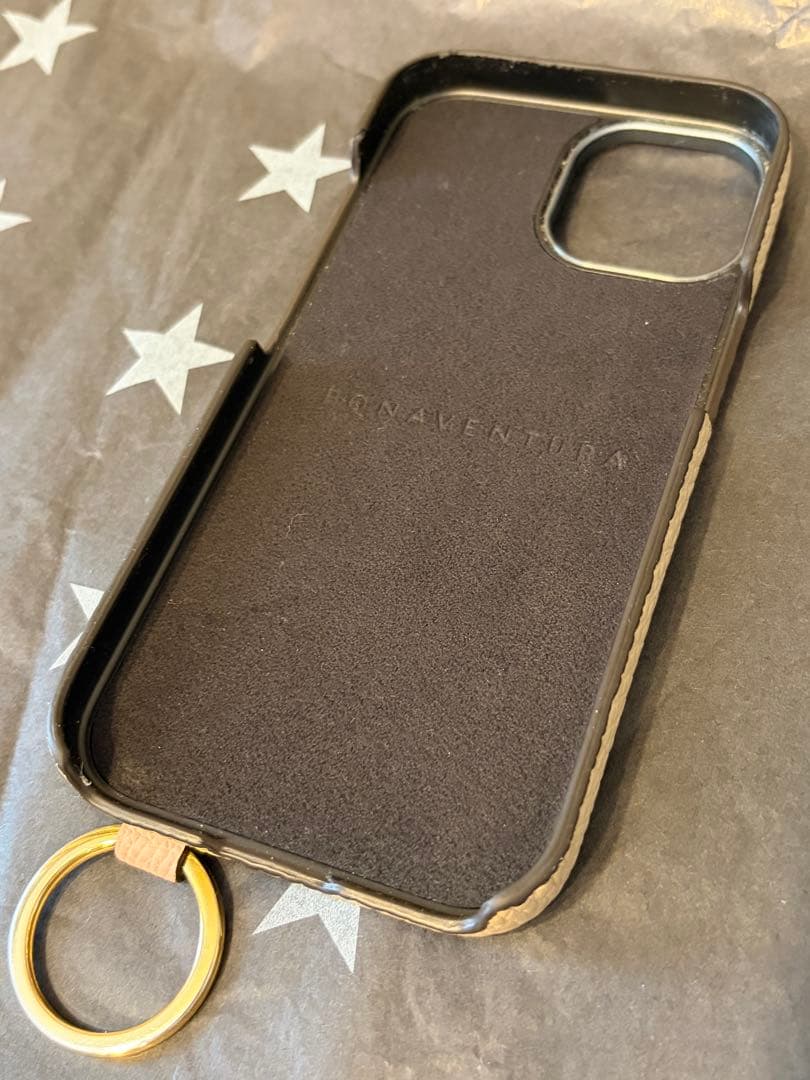 ボナベンチュラ♡iPhone15ケース♡美品♡グレージュ×シェル