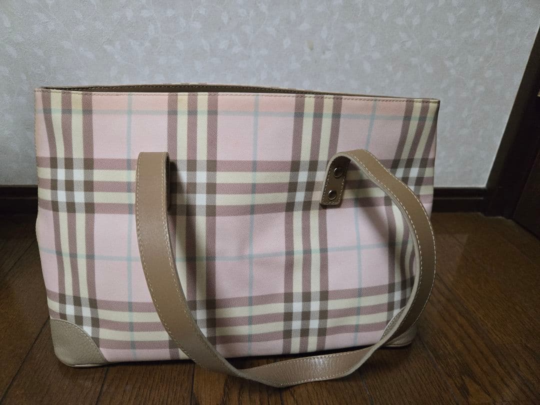 ピンク系チェック トートバッグ