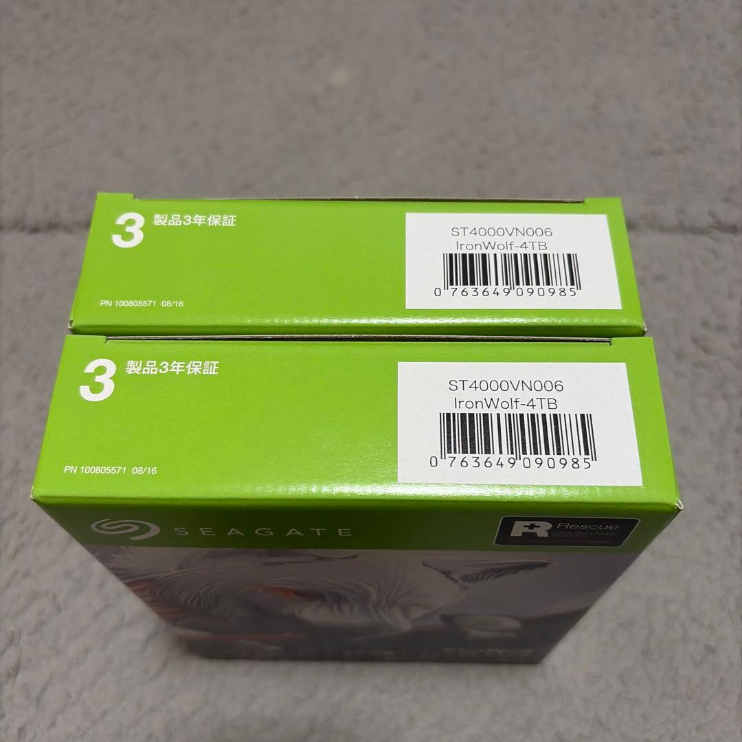 新品未開封 Seagate IronWolf 4TB 内蔵型HDD 2台セット