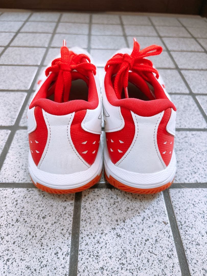 【美品】asics/バレーボールシューズ ホワイト/レッド/26.5/メンズ