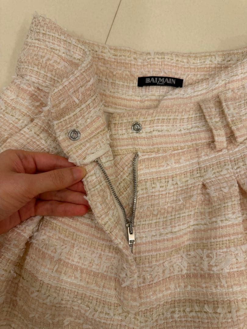 Mimi様　BALMAIN ラメ入りツイード ハイウエストショートパンツ　34