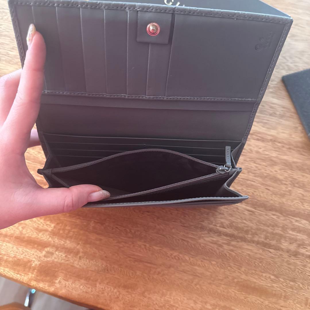 GUCCI GGパターン レザー長財布 グレー