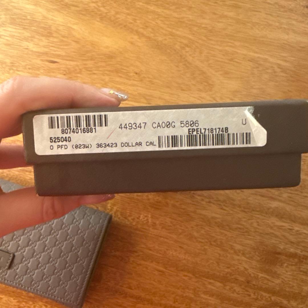 GUCCI GGパターン レザー長財布 グレー