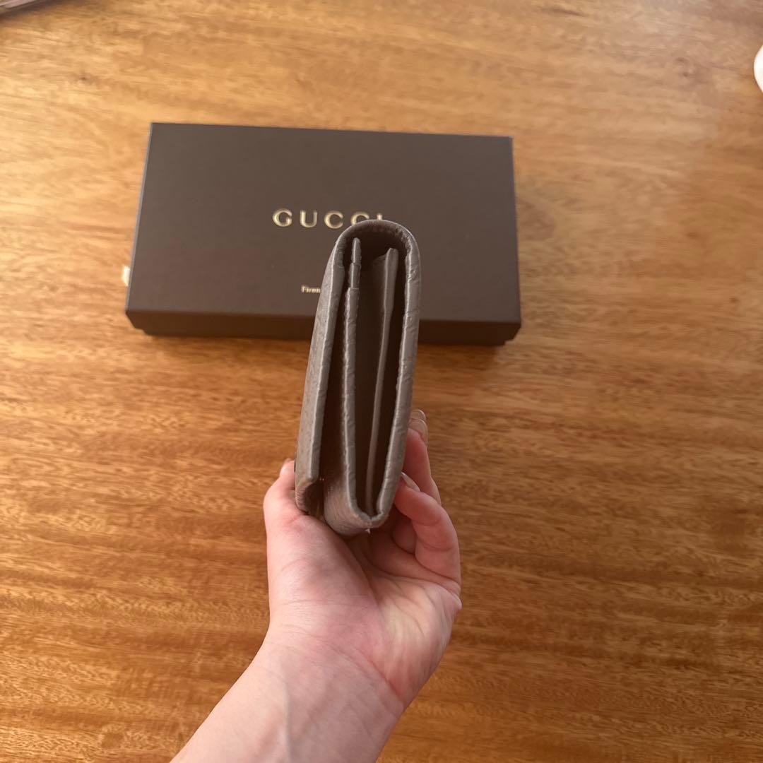 GUCCI GGパターン レザー長財布 グレー
