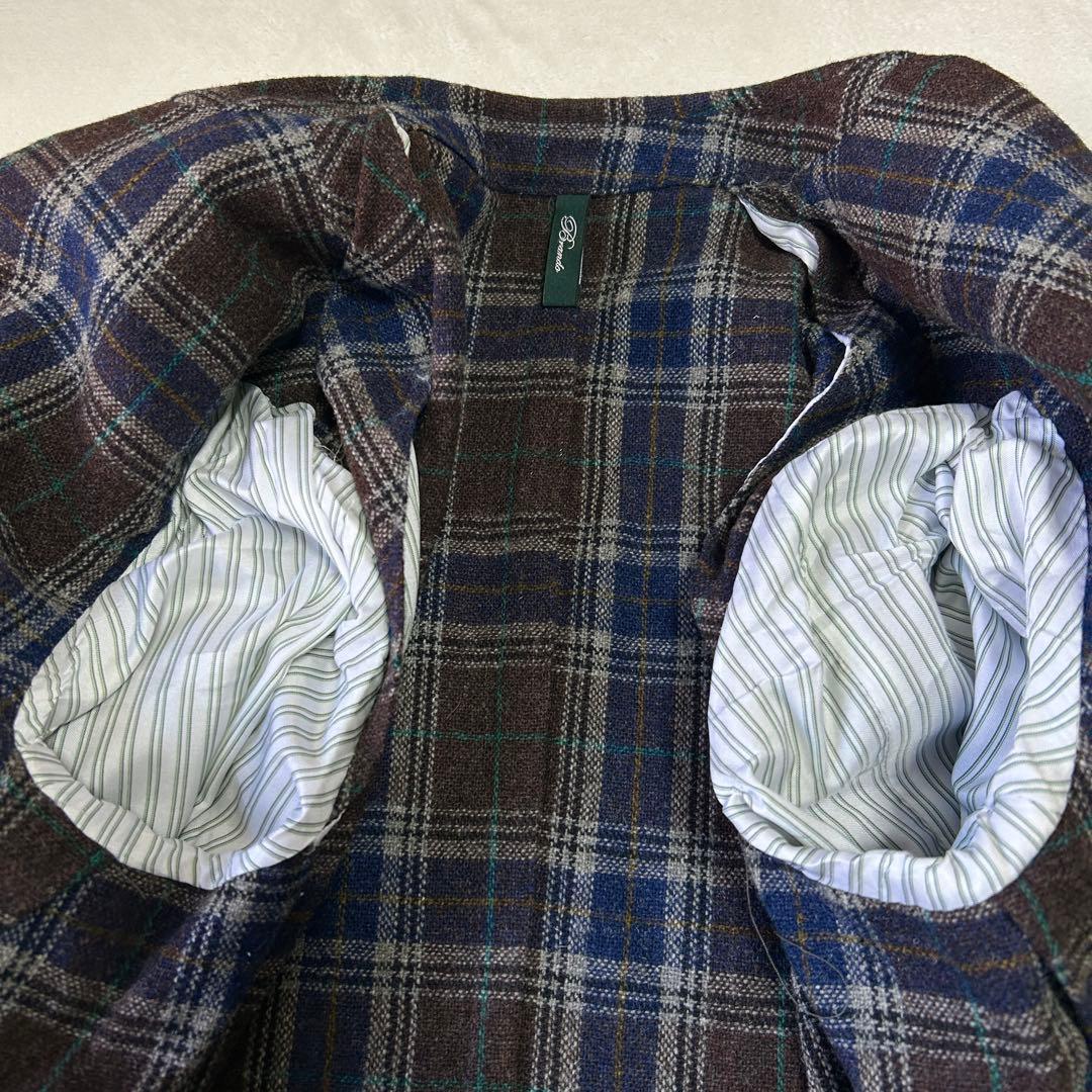 美品エルビーエム ルビアム ツイード ウール チェック テーラードジャケット48