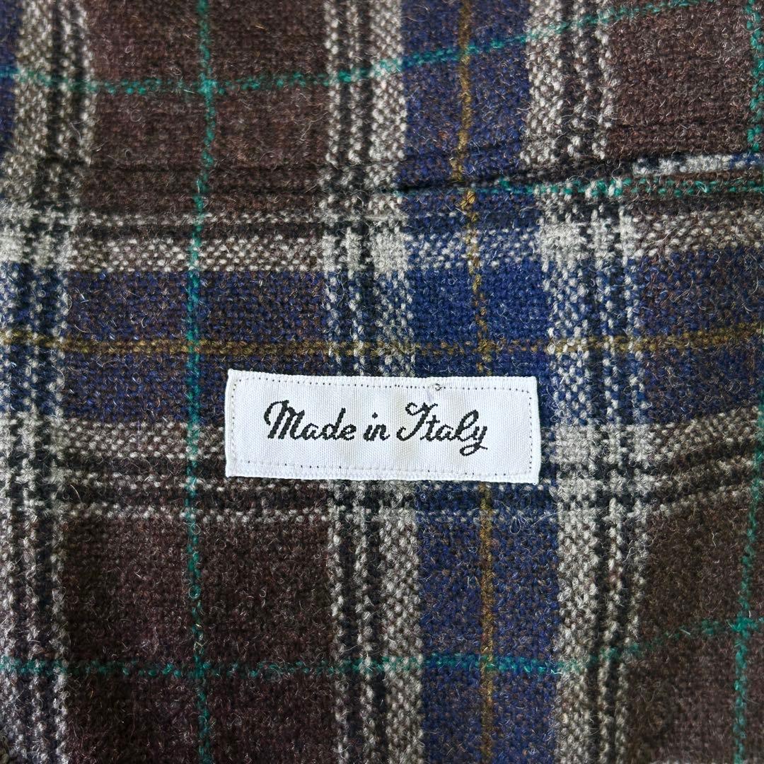 美品エルビーエム ルビアム ツイード ウール チェック テーラードジャケット48