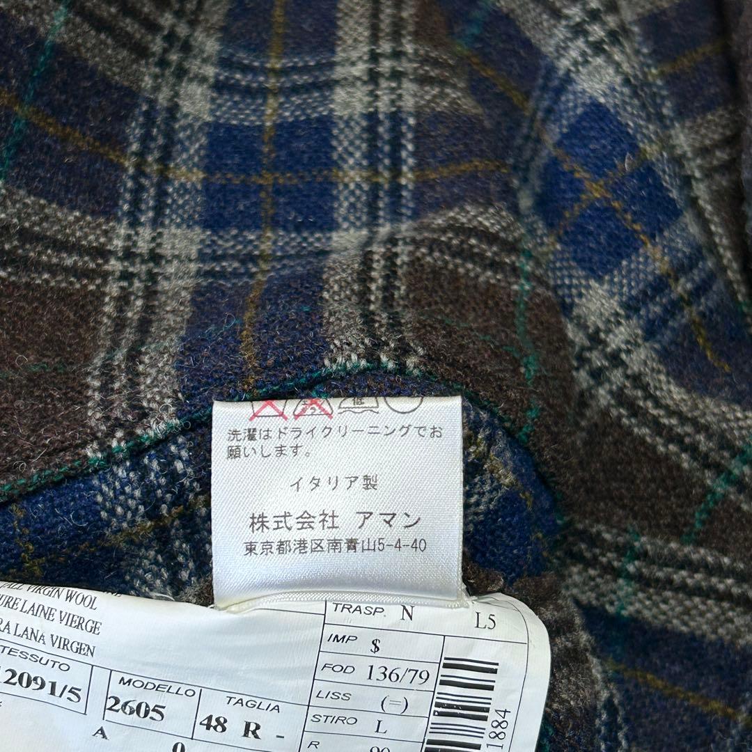 美品エルビーエム ルビアム ツイード ウール チェック テーラードジャケット48