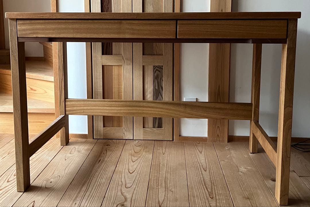 k*n様 楠 天然無垢 デスク リボス社塗装 橋詰家具製 ラスク 110cm 国