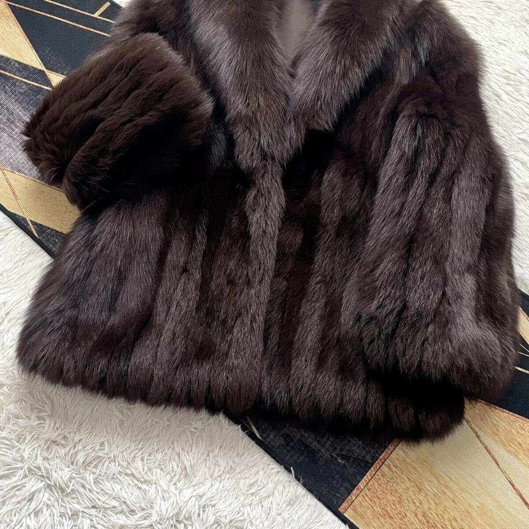 さらさら肉厚◎/総丈80 染め/カラーフォックス ボリューム ファーコート 毛皮