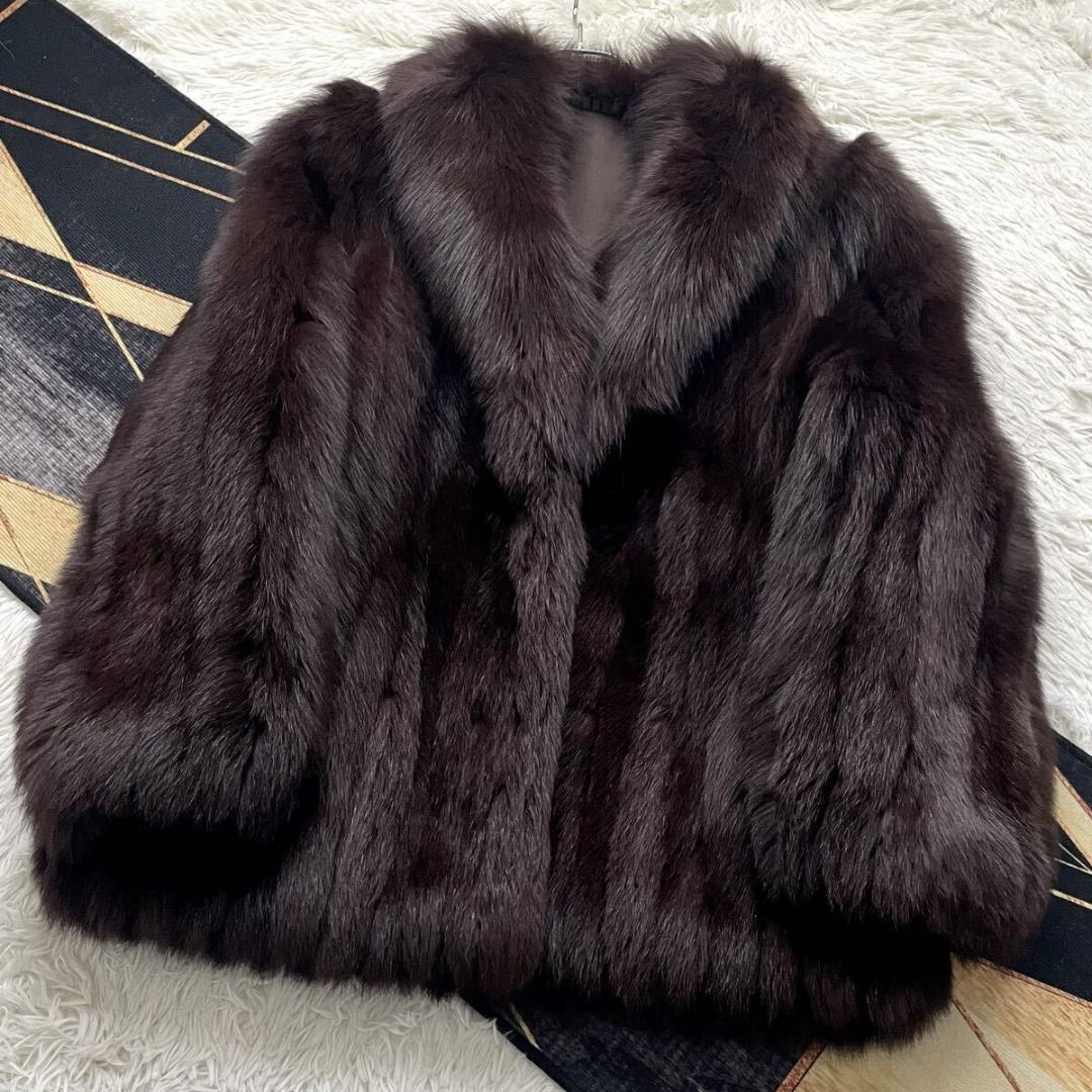 さらさら肉厚◎/総丈80 染め/カラーフォックス ボリューム ファーコート 毛皮