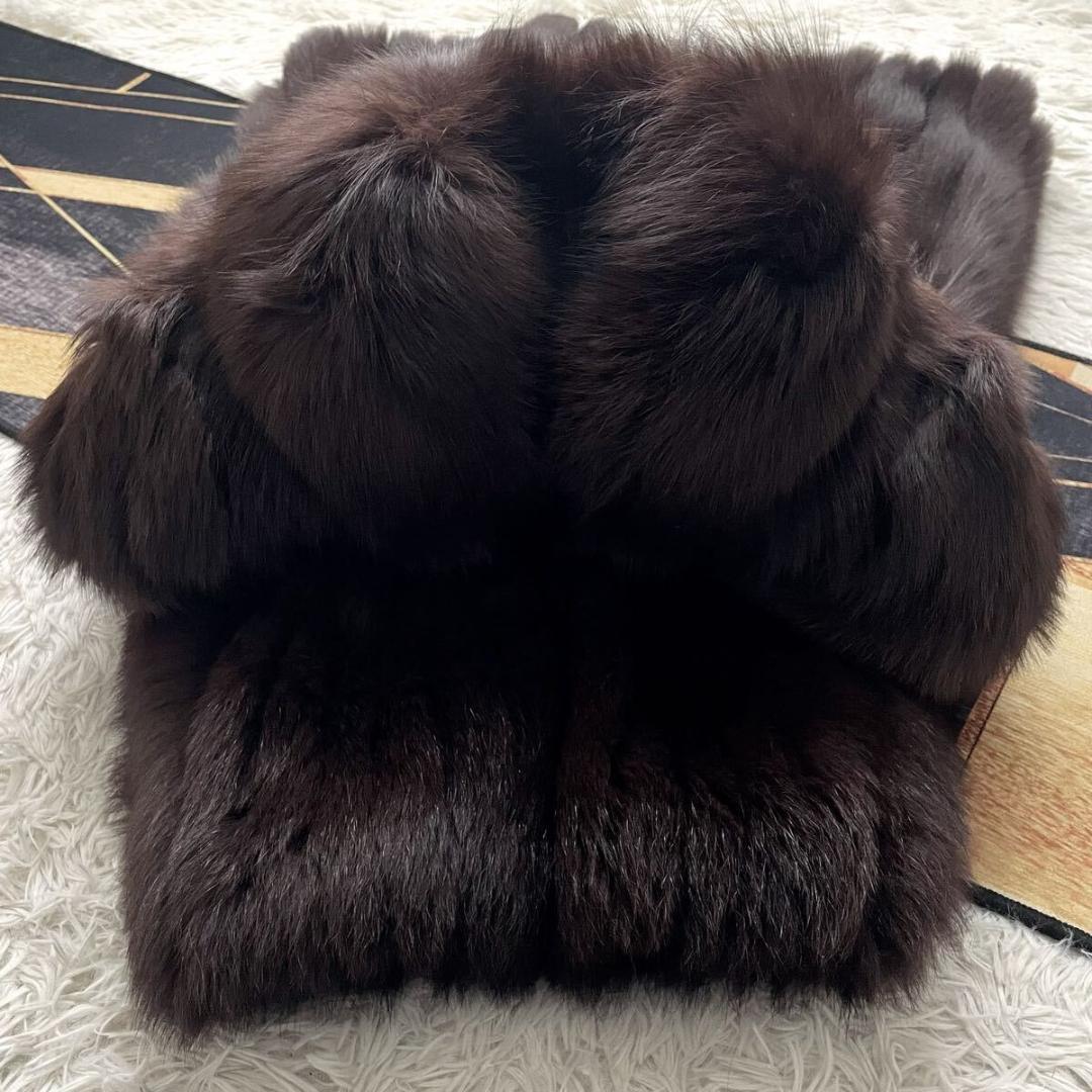 さらさら肉厚◎/総丈80 染め/カラーフォックス ボリューム ファーコート 毛皮