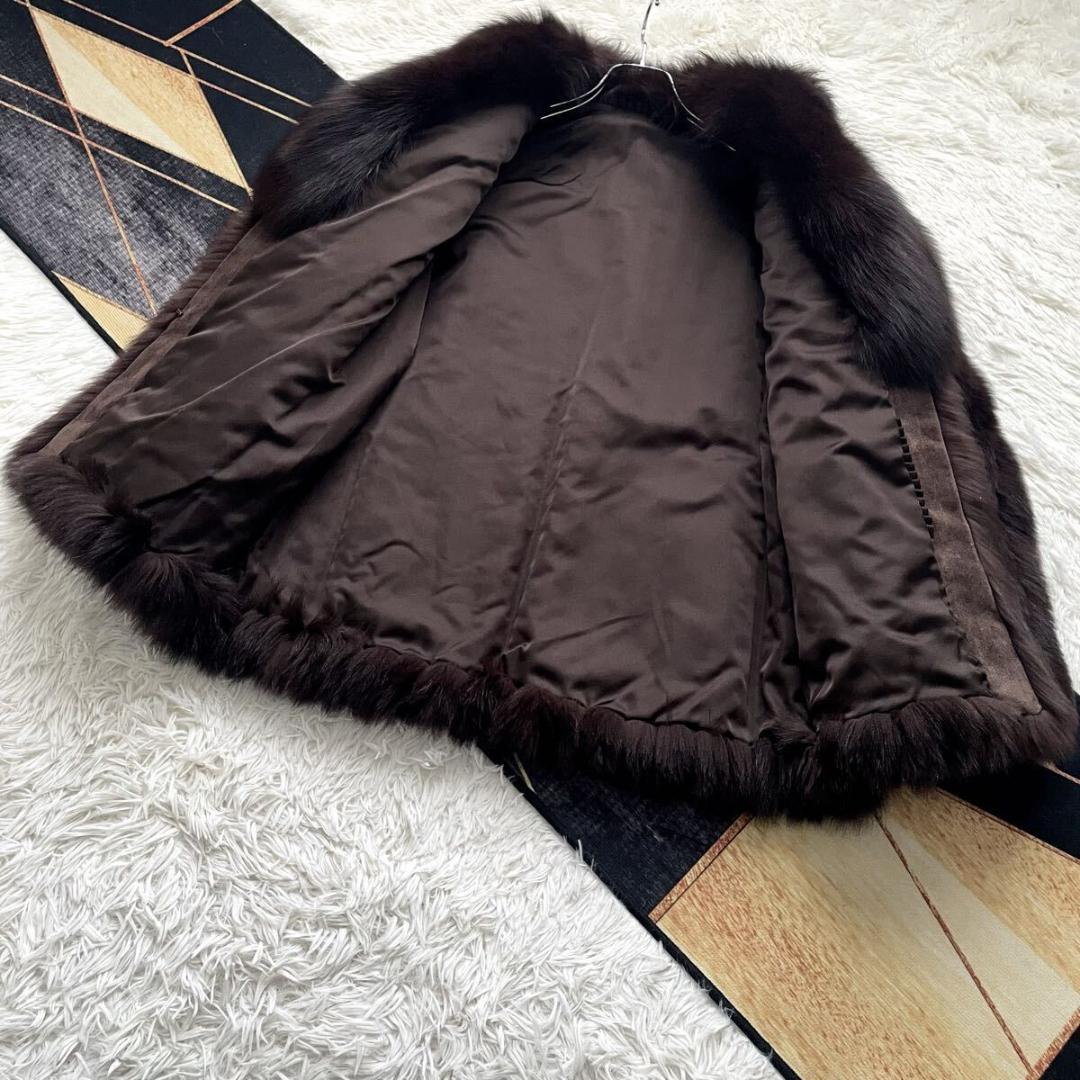 さらさら肉厚◎/総丈80 染め/カラーフォックス ボリューム ファーコート 毛皮