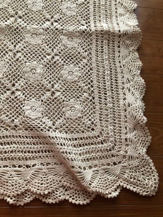 テーブルマット　ビンテージ　ヨーロッパ　アンティーク　センター　ラグ