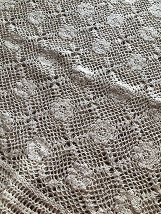 テーブルマット　ビンテージ　ヨーロッパ　アンティーク　センター　ラグ