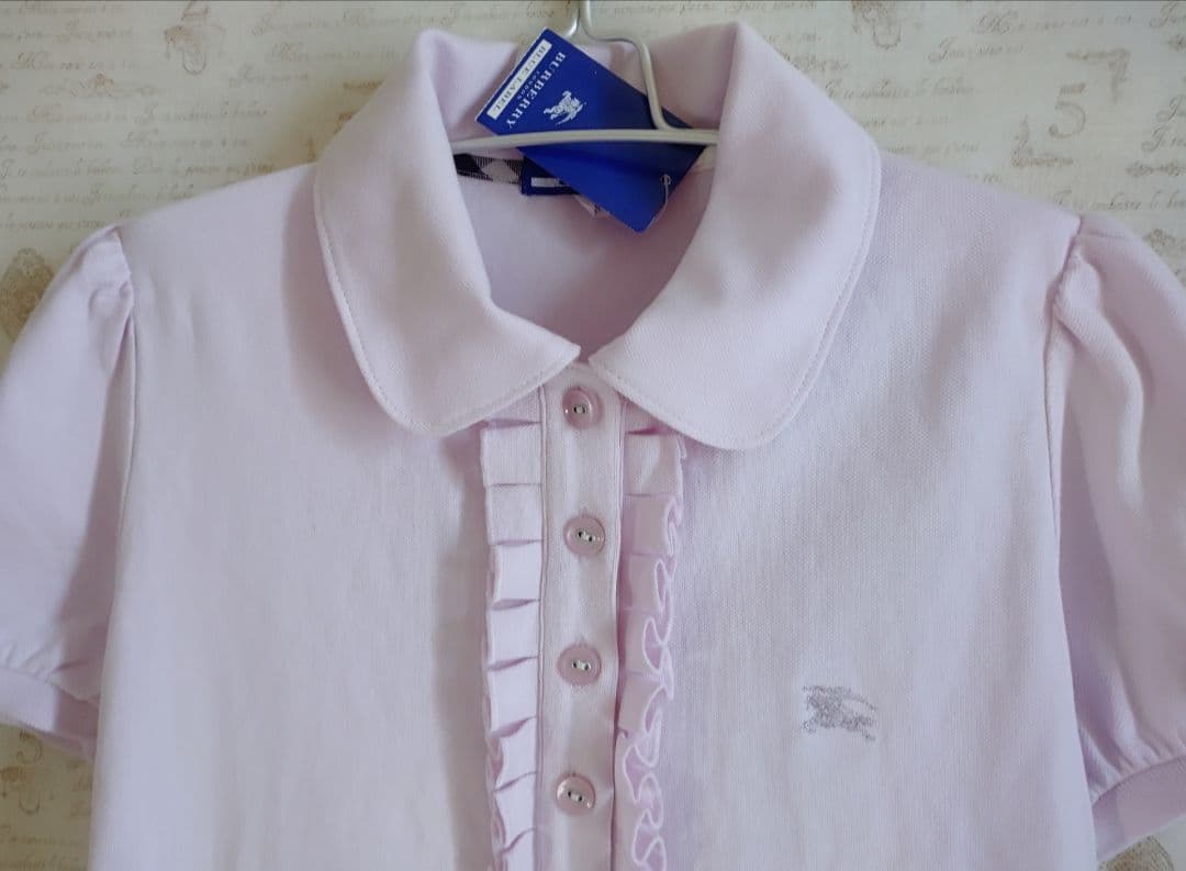 ❇️バーバリーブルーレーベル❇️新品タグつき　半袖ポロシャツ　ラベンダー38