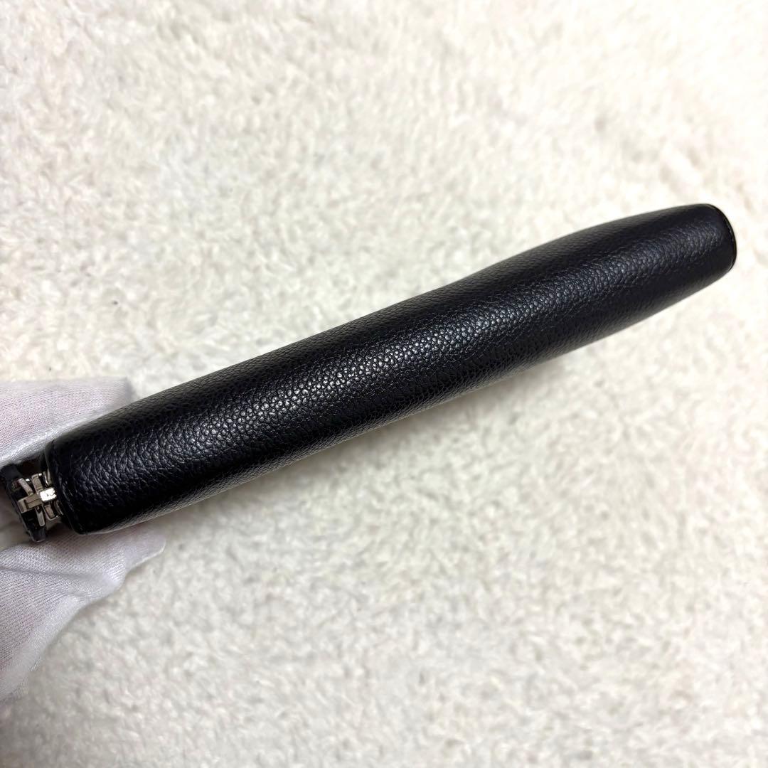 SAINT LAURENT ラウンドファスナー YSLロゴ金具 長財布 ブラック