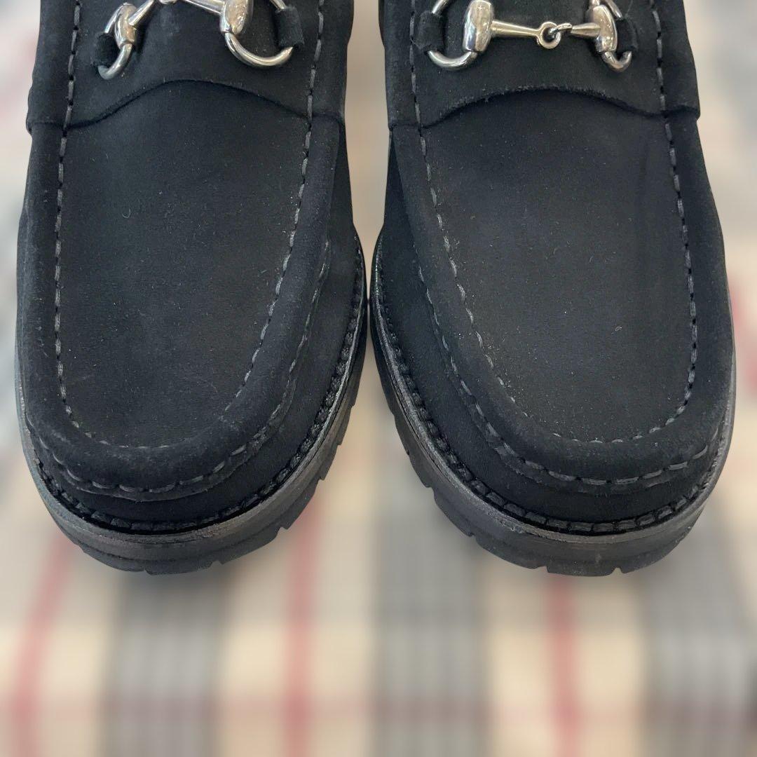 グッチ　ブラックスエードビットローファー