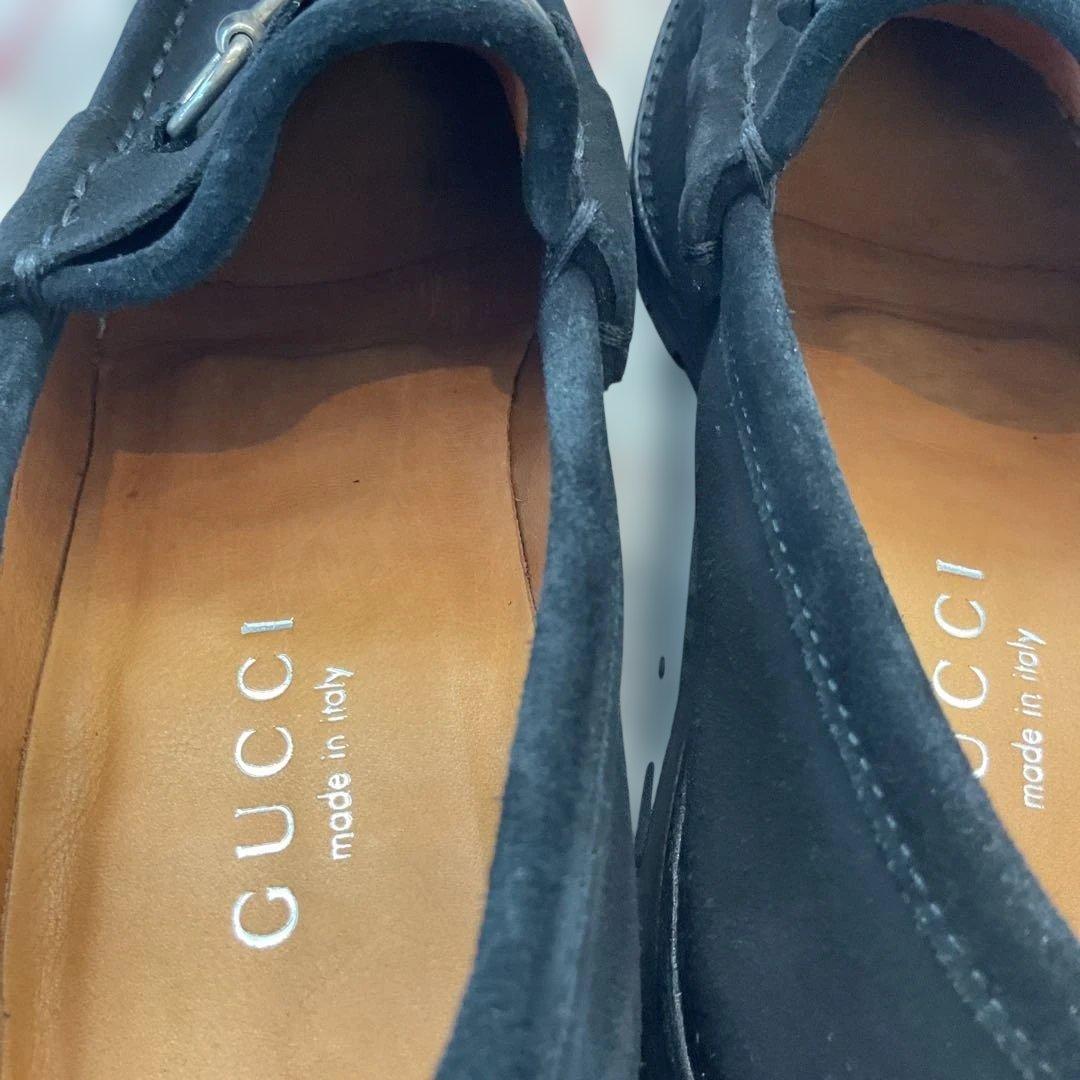 グッチ　ブラックスエードビットローファー