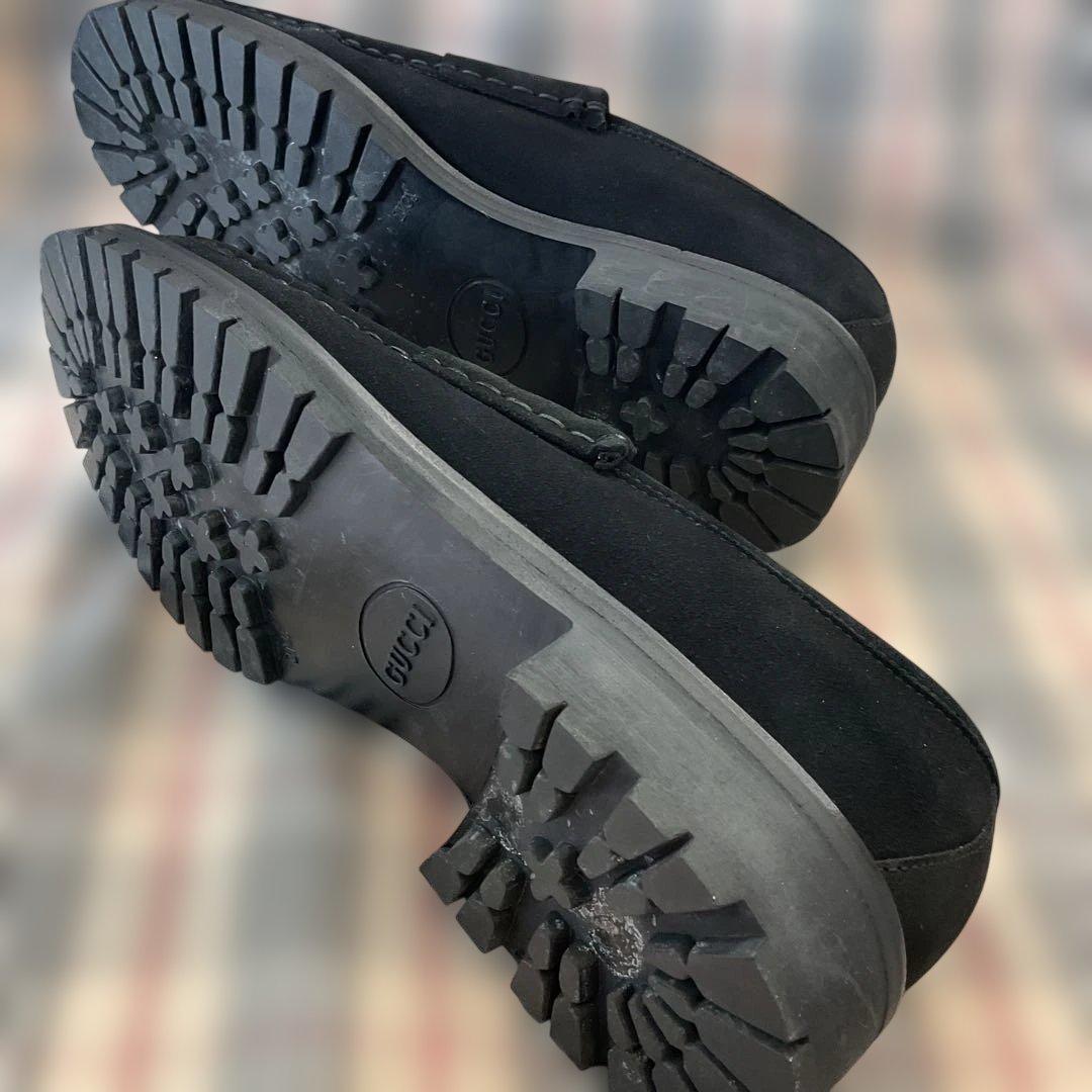 グッチ　ブラックスエードビットローファー