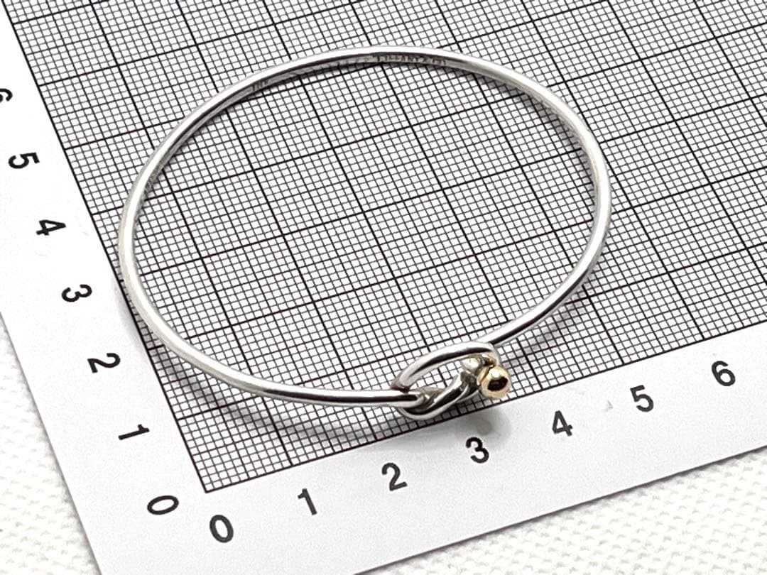 c290 ティファニー　フック&アイ　バングル　シルバー　925/750 k18