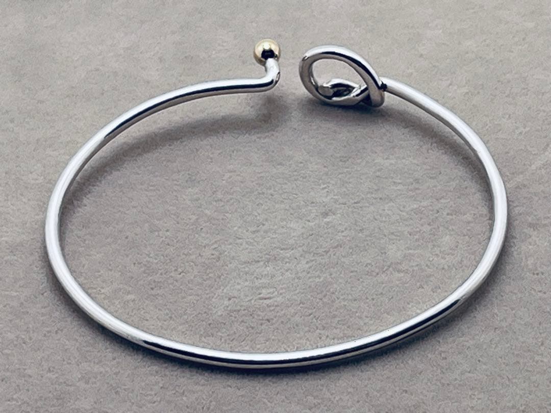 c290 ティファニー　フック&アイ　バングル　シルバー　925/750 k18