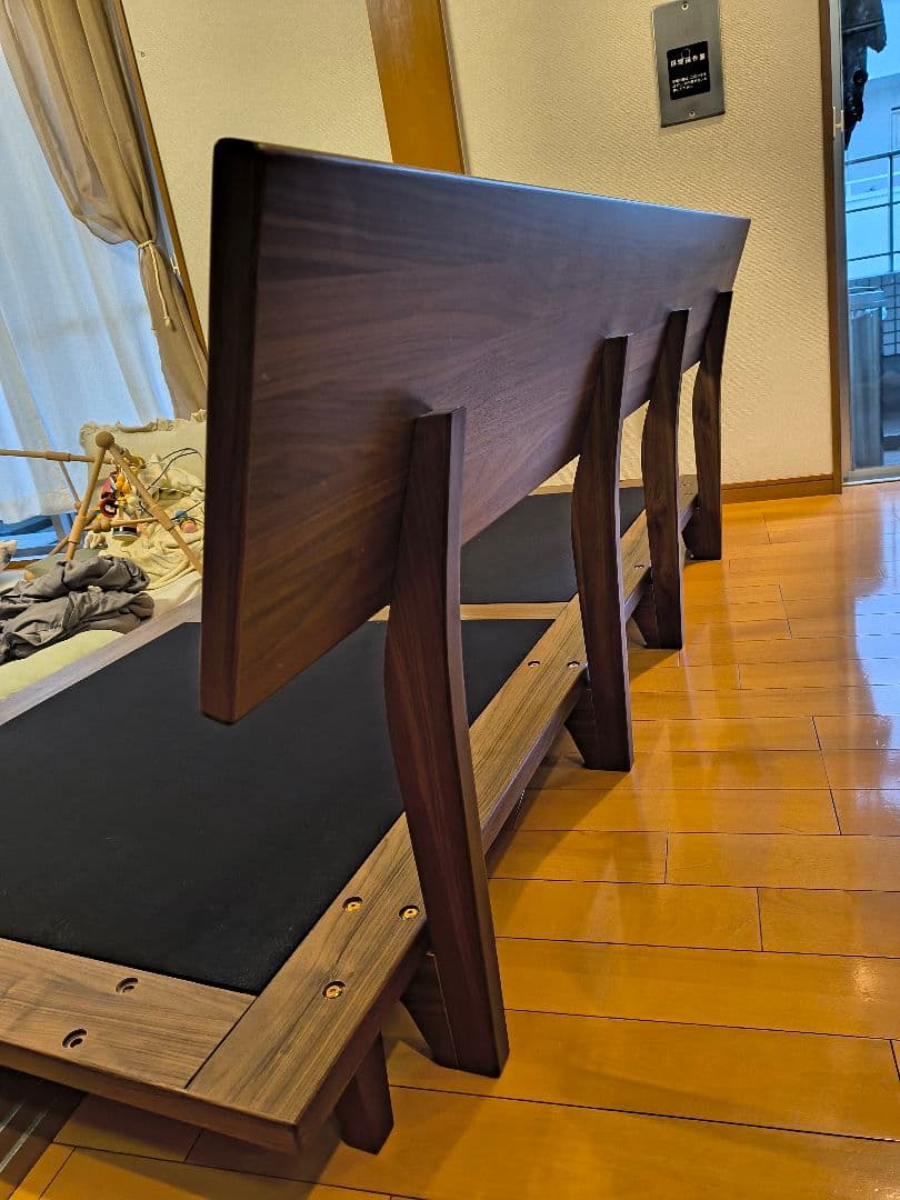 ウォールナット(ダークブラウン) 木製 シングルベッドフレーム ソファベッド