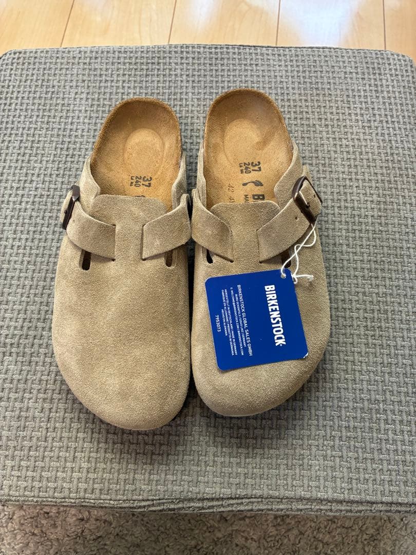 ベージュ スエード バックストラップ サボ