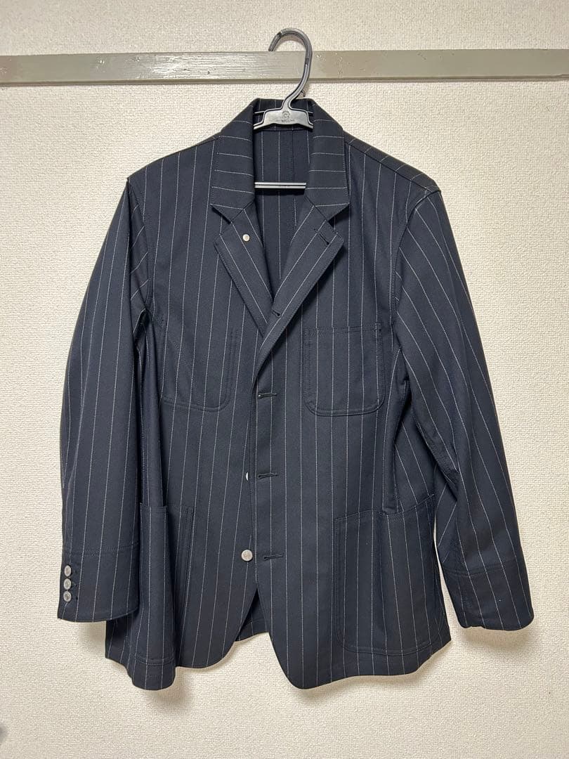 未使用beautiful people×GUセットアップ紺 ストライプ