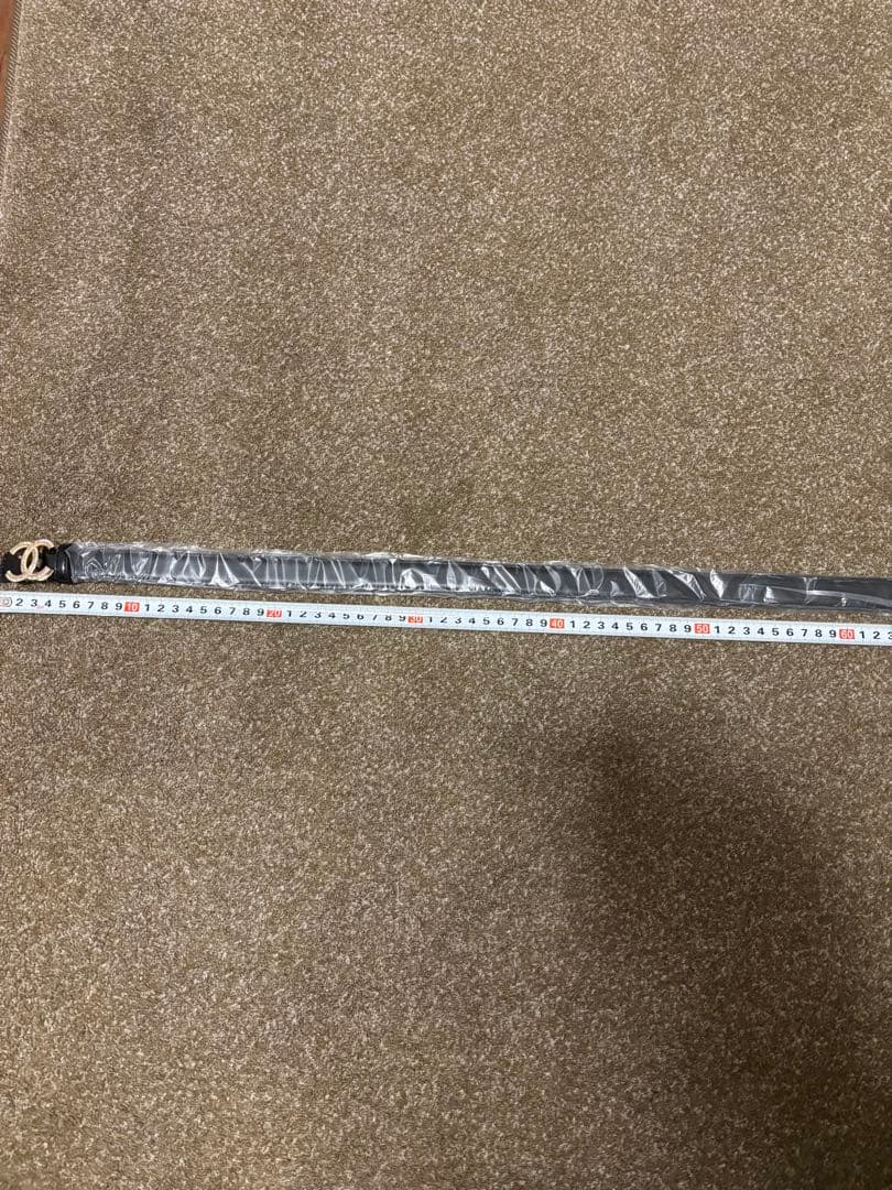 黒レザーベルト ダブルCロゴ 約110cm