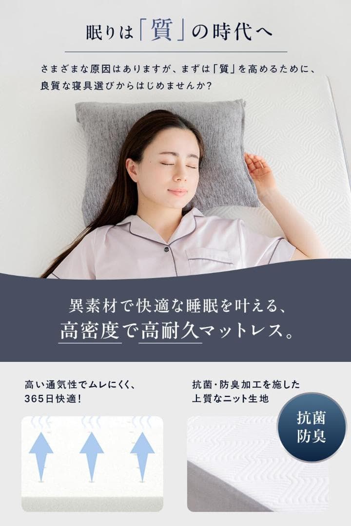 ハグミン マットレス シングル 【 低反発×高反発 ハイブリッドマットレス 】