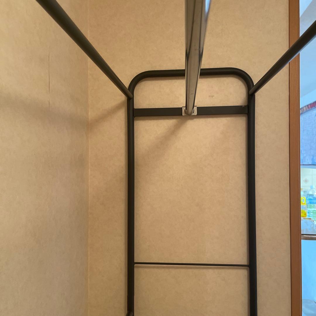 送料込　スチール製　パイプハンガー　ラック 上棚付き　大型