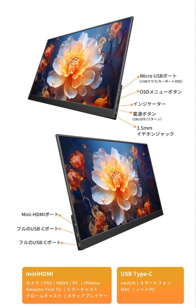 【新品・未使用】モバイルモニター 15.6インチ ディスプレイ