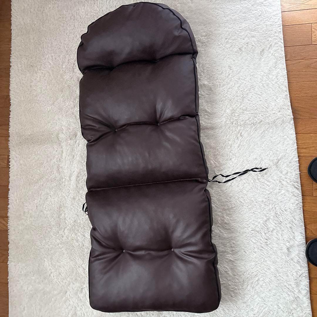 イタリア製】折り畳み　可能　リクライニングチェア　ワインレッド　レザー