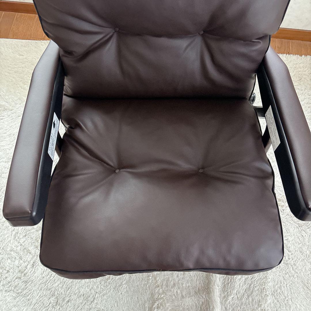 イタリア製】折り畳み　可能　リクライニングチェア　ワインレッド　レザー