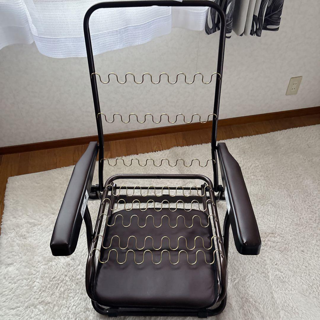 イタリア製】折り畳み　可能　リクライニングチェア　ワインレッド　レザー