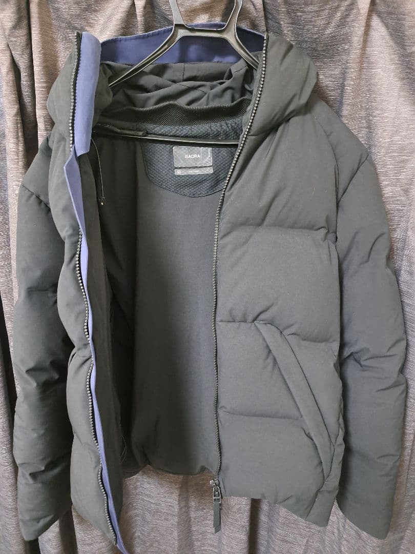ISAORA イサオラ　ダウンジャケット ネイビー　希少M フーディダウン