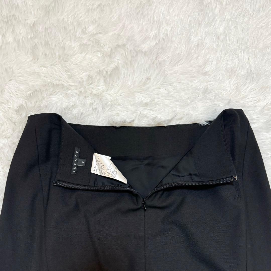theory スーツ 上下セット ノーカラージャケット スカート ブラック 通勤