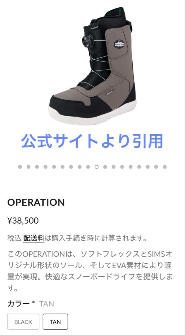 [新品•未使用]Sims BOA スノーボードブーツ グレー/ブラック