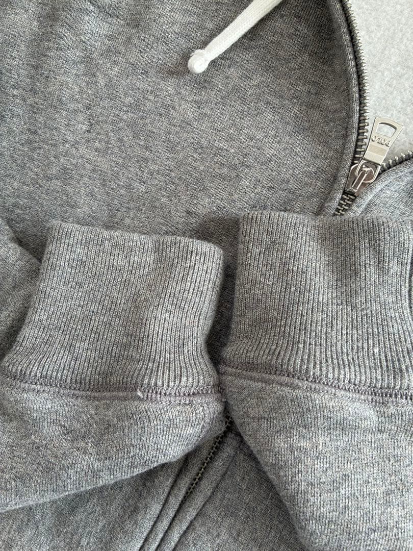 新品同様ポロラルフローレン霜降りグレー裏起毛ストレッチパーカーフーディS M