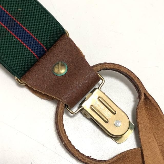 新品未使用★アルバートサーストン サスペンダー クラシック 6ボタン留め 濃い緑