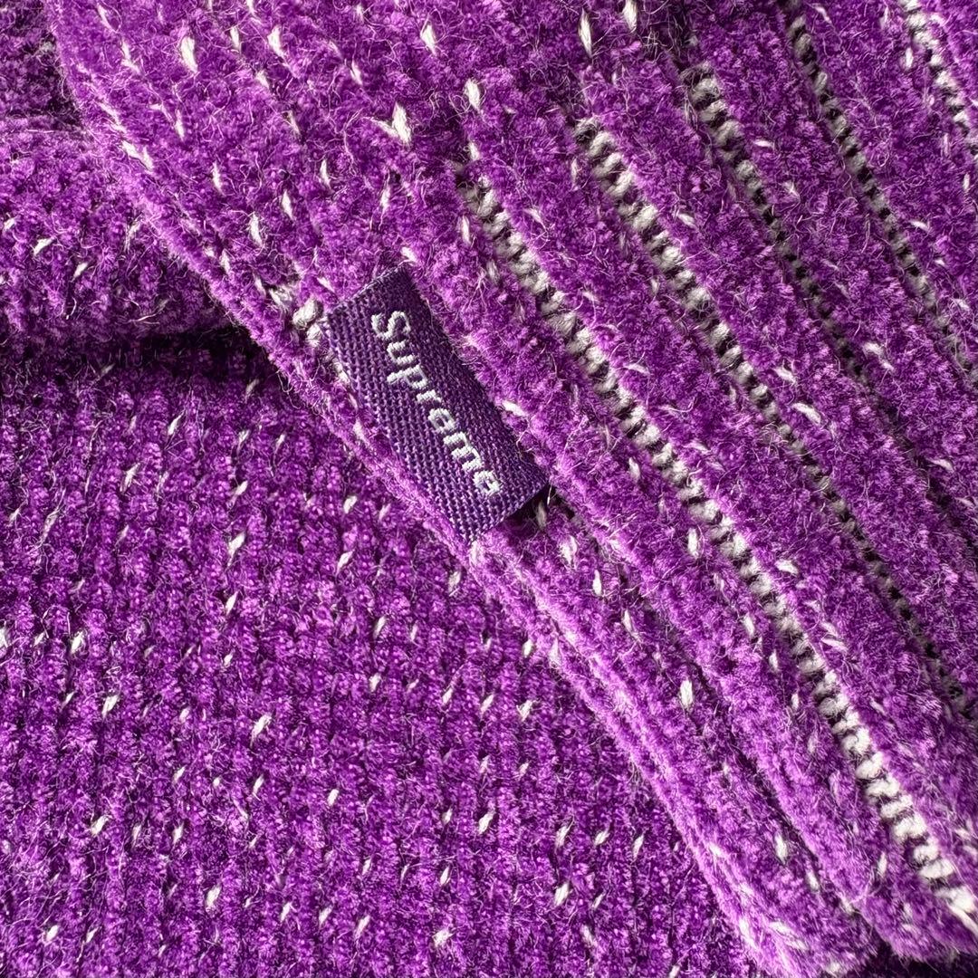 LサイズSupreme contrast arc sweater パープル