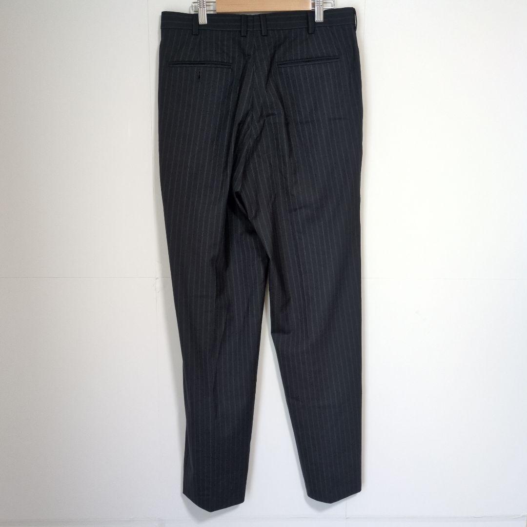 ブルックスブラザーズ　オーダースーツ　セットアップ　黒　ストライプ　背抜き　L