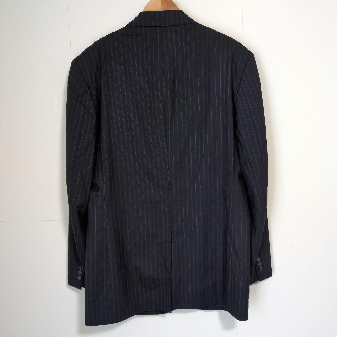 ブルックスブラザーズ　オーダースーツ　セットアップ　黒　ストライプ　背抜き　L