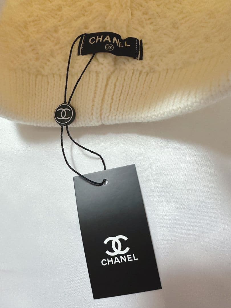 CHANEL ニットビーニー ホワイト新品タグ付