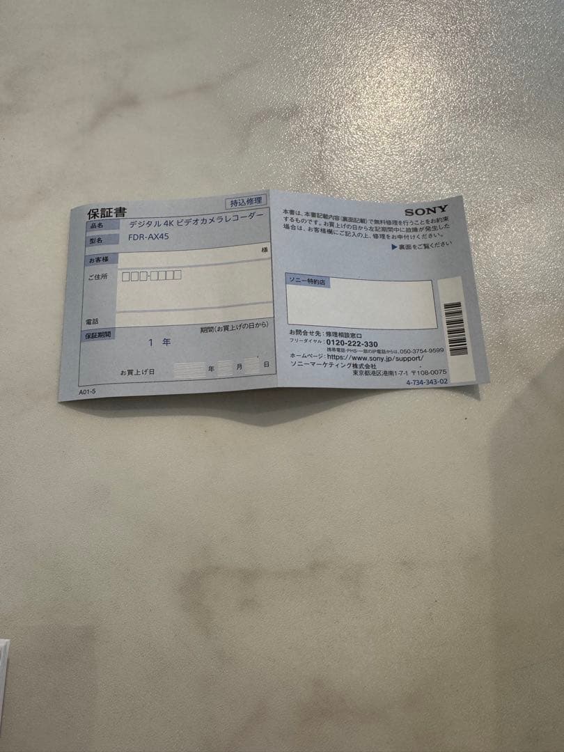 Sony 4K FDR-AX45 ビデオカメラ 本体