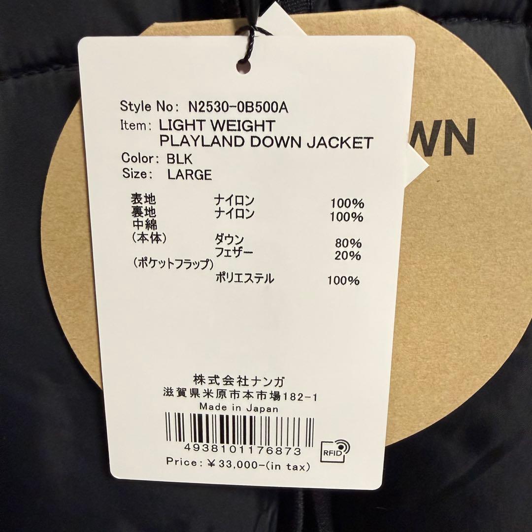 ナンガ LIGHT WEIGHT PLAYLAND DOWNプレイランド　L