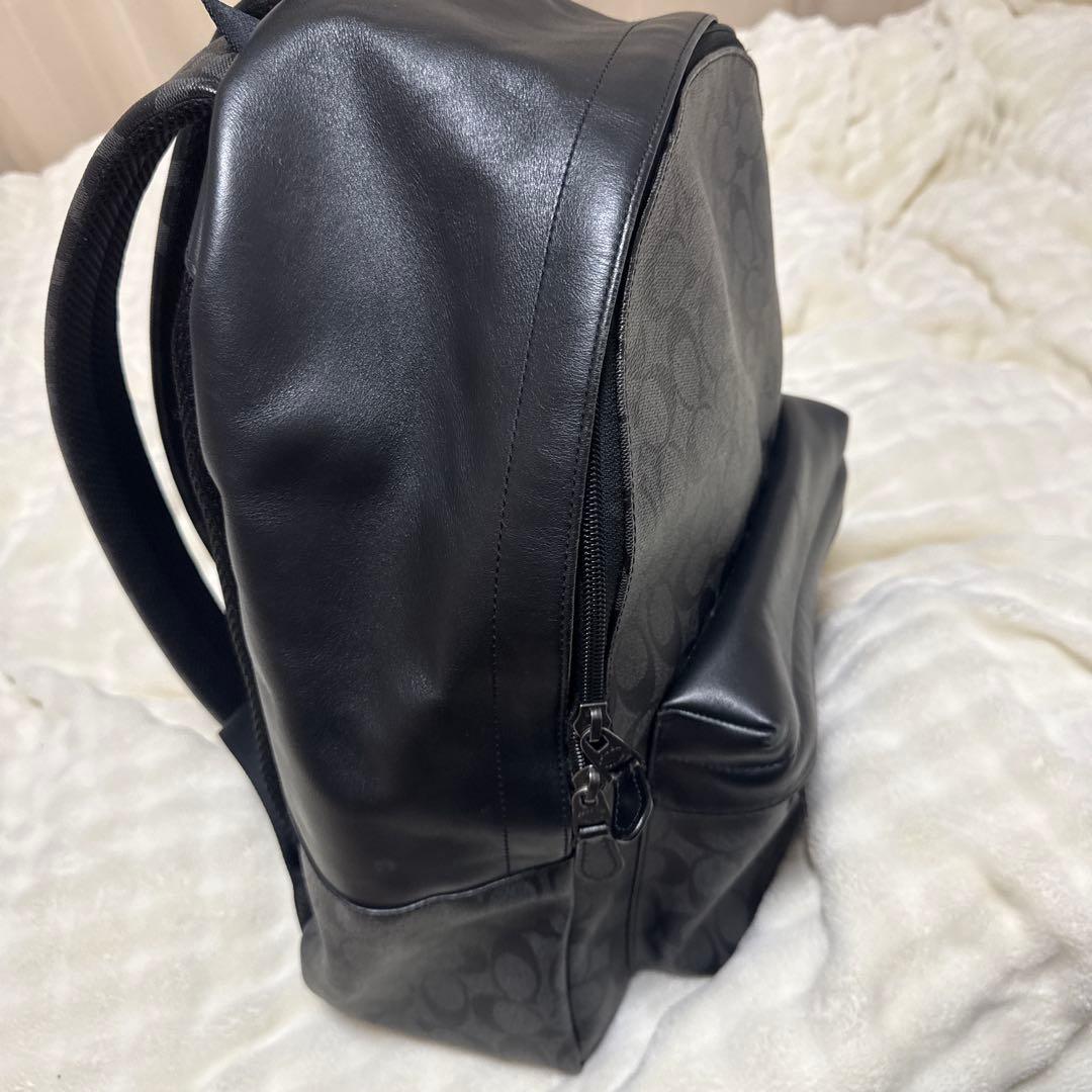 Coach ブラック レザーバックパック