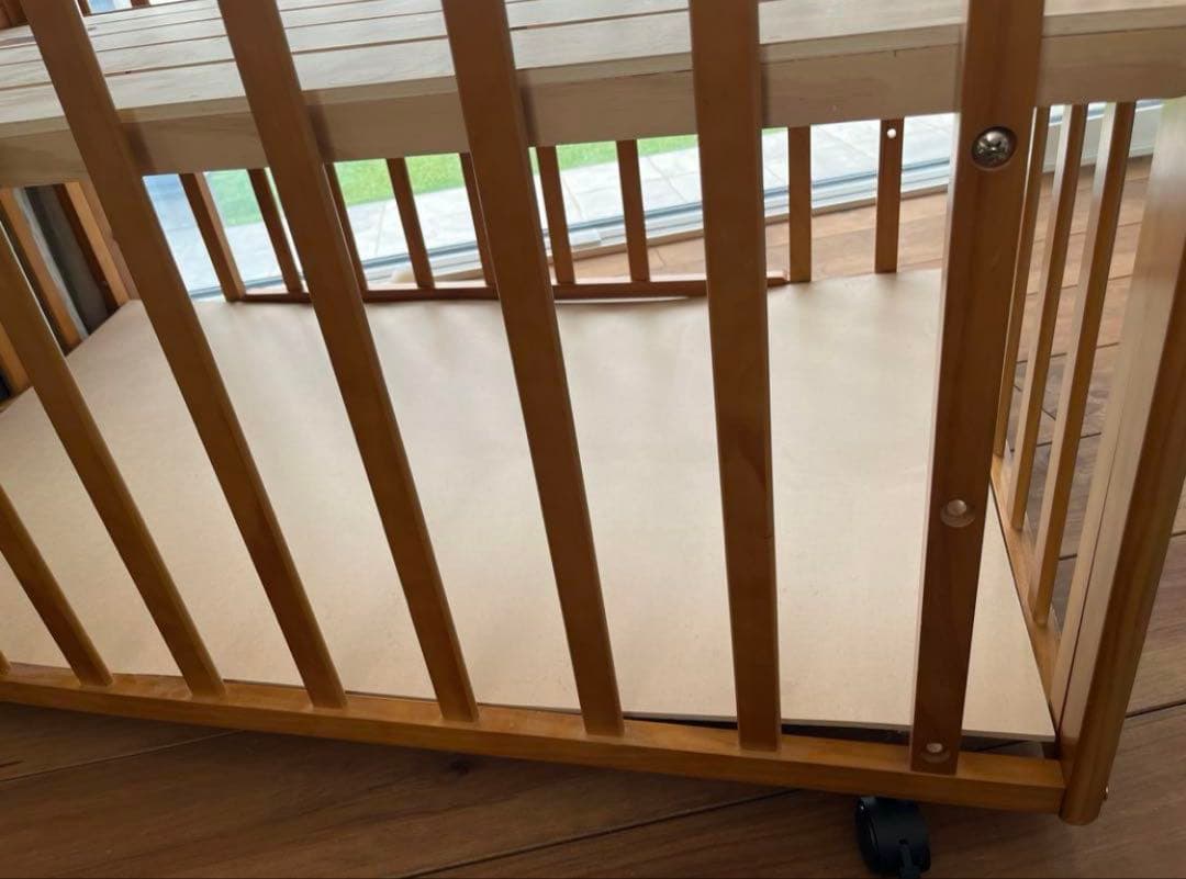 シーツ・防水シーツ付き！　送料込　大和屋　木製　ベビーベッド レギュラー