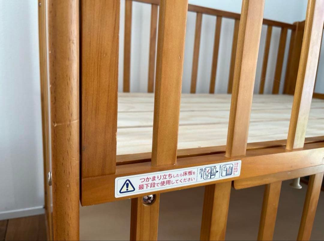 シーツ・防水シーツ付き！　送料込　大和屋　木製　ベビーベッド レギュラー